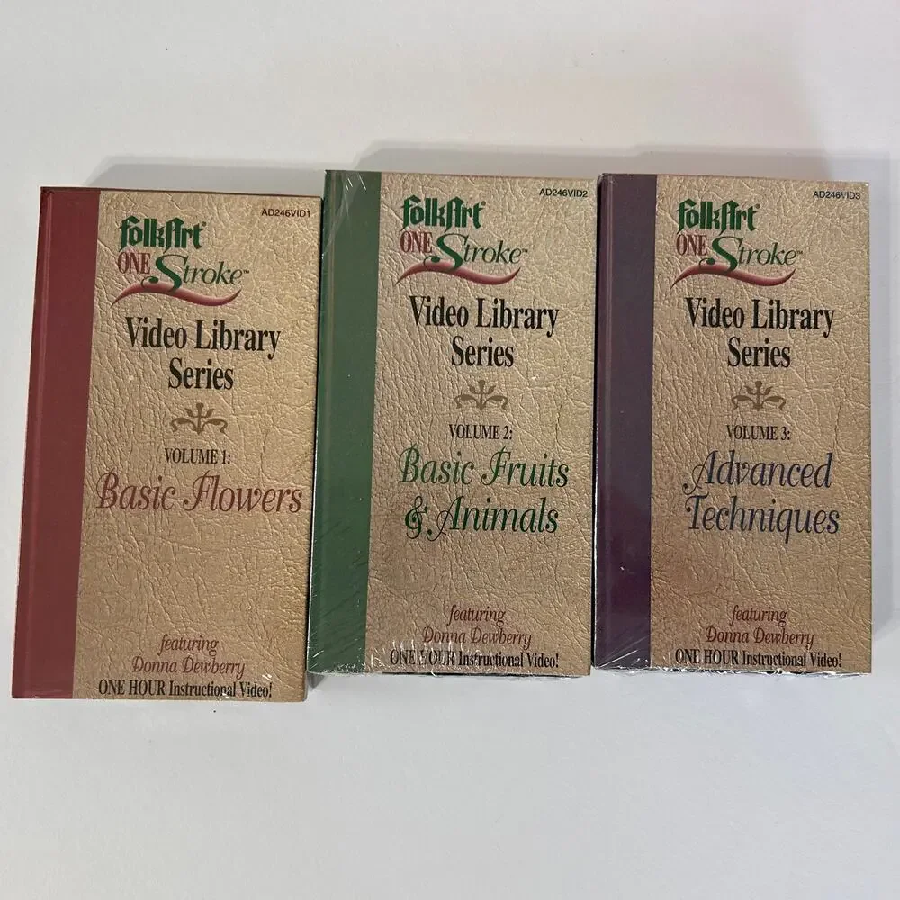 Vintage Painting VHS SEALED Folkart One Stroke Lot of 3 Instructional Videos